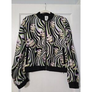 Disney Nightmare Before Christmas Jack Skellington Jacket Sz M Silky Lightweight